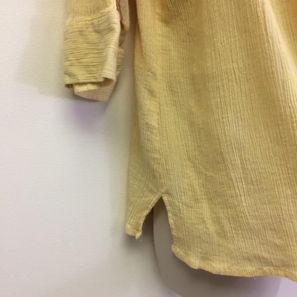d&co. Yellow 100% Cotton Button-down Top - Picture 3 of 8